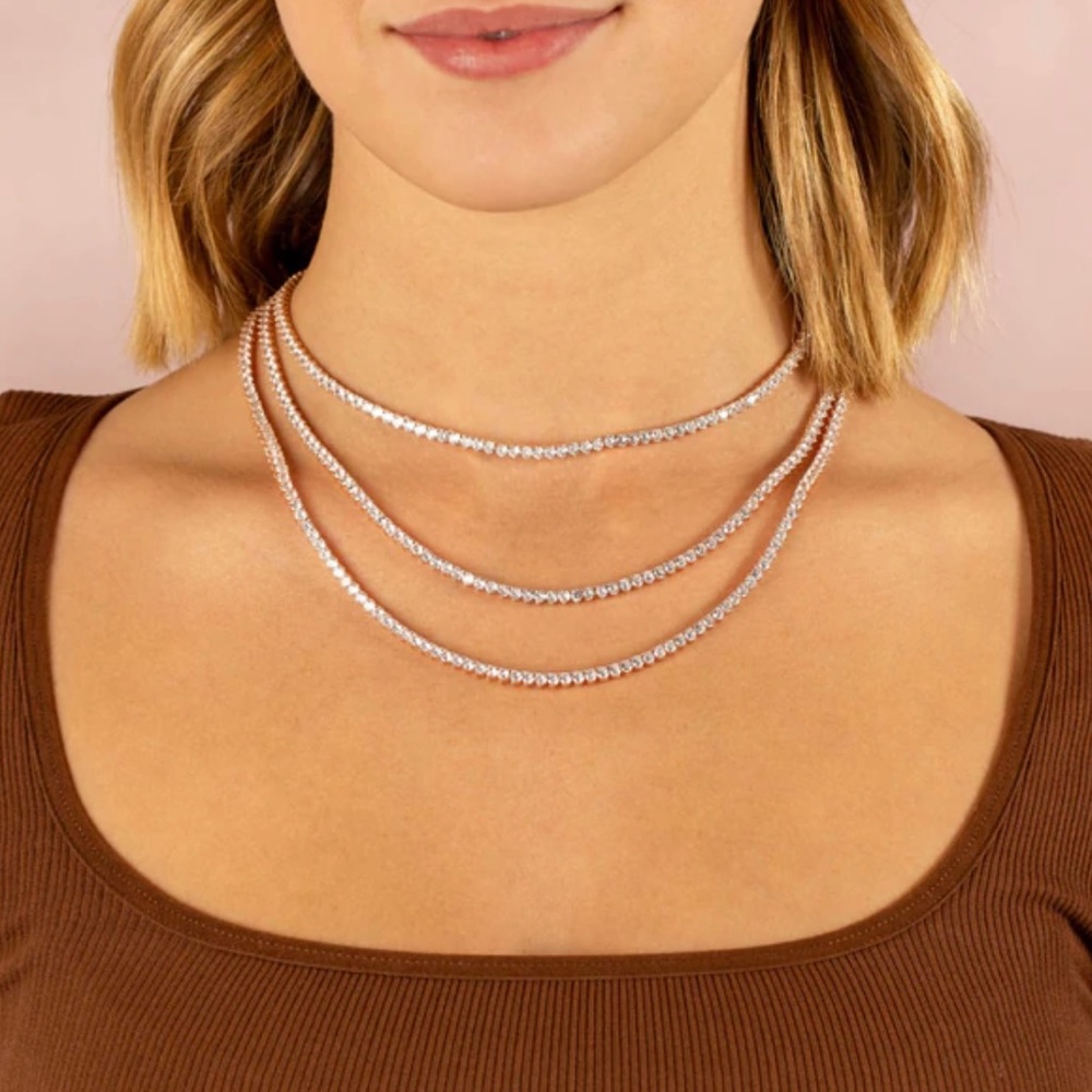 Adina’s Jewels Three Prong Tennis Necklace